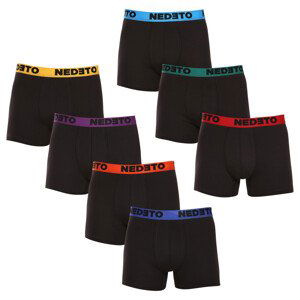 7PACK pánské boxerky Nedeto černé (7NB002b) 3XL