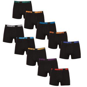 10PACK pánské boxerky Nedeto černé (10NB004b) 3XL