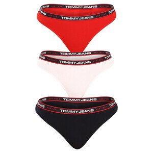 3PACK dámská tanga Tommy Hilfiger nadrozměr vícebarevná (UW0UW04709 0WE) 3XL