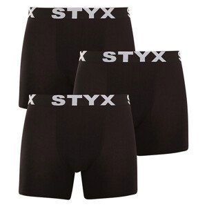 3PACK pánské boxerky Styx long sportovní guma černé (3U960) L
