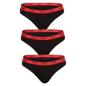 3PACK dámská tanga Hugo Boss černá (50480150 005) L