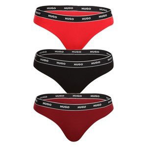 3PACK dámská tanga HUGO vícebarevná (50480150 982) L