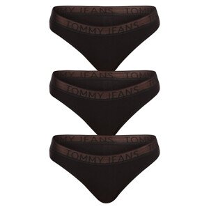 3PACK dámská tanga Tommy Hilfiger nadrozměr černá (UW0UW04711 0R7) XL