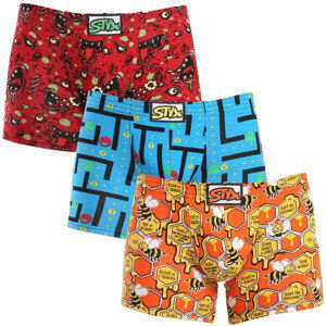 3PACK pánské boxerky Styx long art klasická guma vícebarevné (3F12914) M