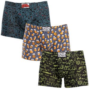 3PACK pánské boxerky Styx long art klasická guma vícebarevné (3F12672) XL