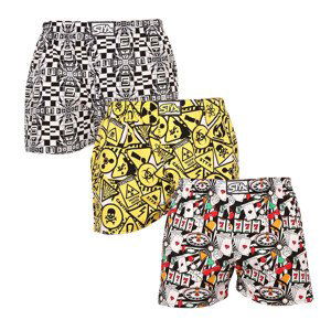 3PACK pánské trenky Styx art klasická guma nadrozměr vícebarevné (3E13053) 3XL