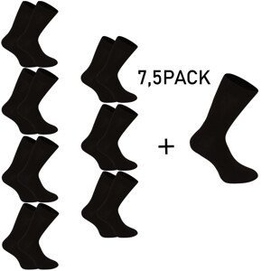 7,5PACK ponožky Nedeto vysoké bambusové černé (75NP001) M