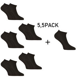 5,5PACK ponožky Nedeto nízké bambusové černé (55NPN001) M
