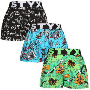 3PACK Dětské trenky Styx art sportovní guma vícebarevné (3BJ15782) 6-8 let