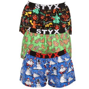 3PACK dámské trenky Styx art sportovní guma vícebarevné (3T17134) XL