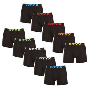 10PACK pánské boxerky Styx long sportovní guma černé (10U9601) M