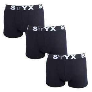 3PACK pánské boxerky Styx sportovní guma nadrozměr černé (3R960) 5XL