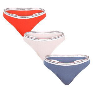 3PACK dámská tanga Tommy Hilfiger nadrozměr vícebarevná (UW0UW04894 0V7) XXL