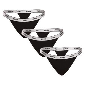 3PACK dámská tanga Hugo Boss černá (50502802 001) XXL