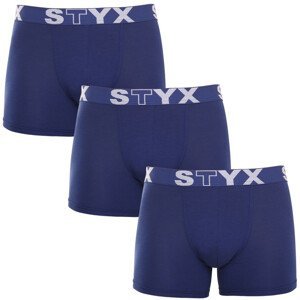 3PACK pánské boxerky Styx long sportovní guma tmavě modré (3U968) XL