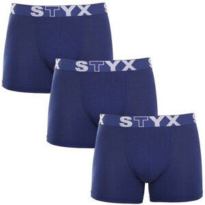 3PACK pánské boxerky Styx long sportovní guma tmavě modré (3U968) XXL, trenky / trenýrky