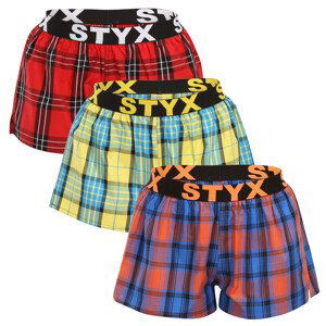 3PACK dámské trenky Styx sportovní guma vícebarevné (3T10236) L