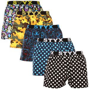 5PACK pánské trenky Styx art sportovní guma vícebarevné (5B1189013) XXL