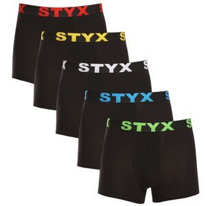 5PACK pánské boxerky Styx sportovní guma černé (5G9601) XXL