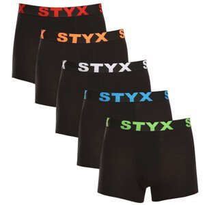 5PACK pánské boxerky Styx sportovní guma černé (5G9602) L