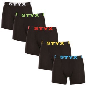 5PACK pánské boxerky Styx long sportovní guma černé (5U9601) S