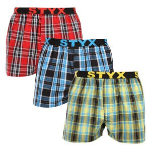 3PACK pánské trenky Styx sportovní guma vícebarevné (3B102123) XL