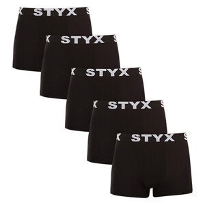 5PACK pánské boxerky Styx sportovní guma nadrozměr černé (5R960) 5XL