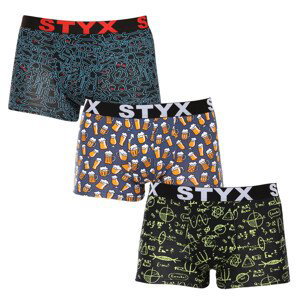 3PACK pánské boxerky Styx art sportovní guma vícebarevné (3G12672/2) XL
