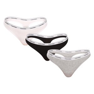 3PACK dámská tanga Calvin Klein vícebarevná (QD5209E-MPI) M