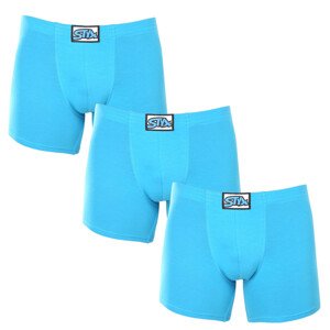 3PACK pánské boxerky Styx long klasická guma světle modré (3F1169) M