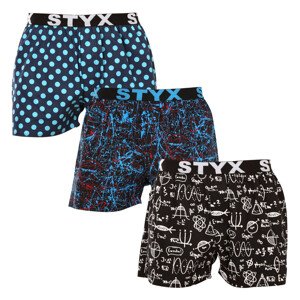 3PACK pánské trenky Styx art sportovní guma vícebarevné (3B16123) M