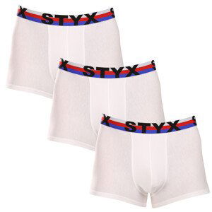 3PACK pánské boxerky Styx sportovní guma bílé trikolóra (3G2061) XXL