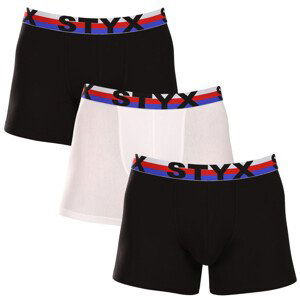 3PACK pánské boxerky Styx long sportovní guma vícebarevné trikolóra (3U19001) XXL