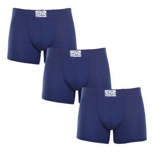 3PACK pánské boxerky Styx long klasická guma tmavě modré (3F0968) L