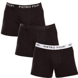 3PACK pánské boxerky Pietro Filipi černé (3BCL004) M