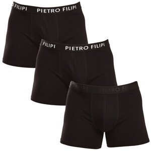 3PACK pánské boxerky Pietro Filipi černé (3BCL006) XL