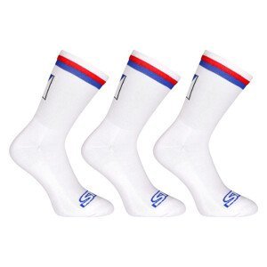 3PACK ponožky Styx vysoké bílé trikolóra (3HV10111) XL