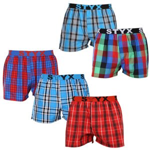 5PACK pánské trenky Styx sportovní guma vícebarevné (5B093120) XL