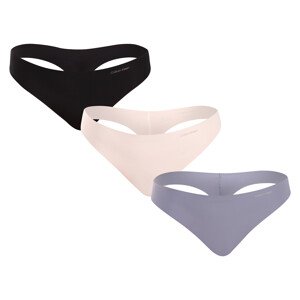 3PACK dámská tanga Calvin Klein bezešvá vícebarevná (QD3558E-NP0) L