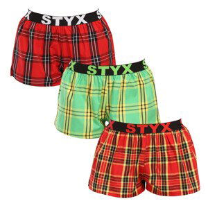 3PACK dámské trenky Styx sportovní guma vícebarevné (3T100314) L