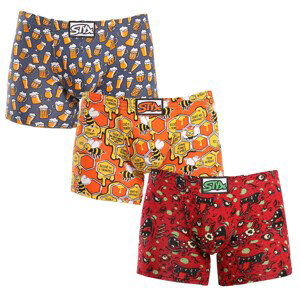 3PACK pánské boxerky Styx long art klasická guma vícebarevné (3F13714) M