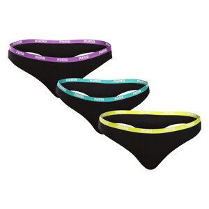 3PACK dámská tanga Puma černá (503008001 005) L