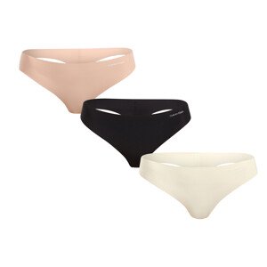 3PACK dámská tanga Calvin Klein bezešvá vícebarevná (QD3558E-WAO) S