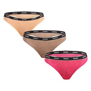3PACK dámská tanga HUGO vícebarevná (50535265 960) XL