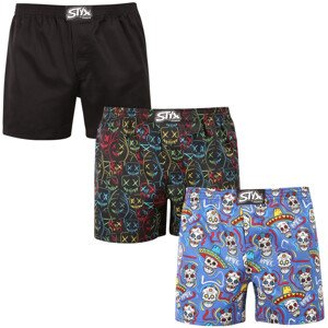 3PACK pánské trenky Styx premium art klasická guma (3AP09036) S, trenýrky