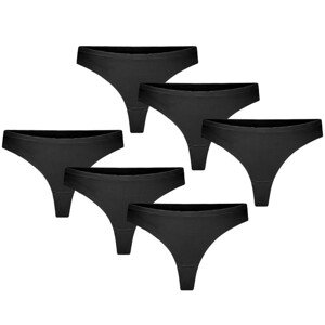 6PACK dámská tanga Gaubert bezešvá černá (GBTW-954) L/XL