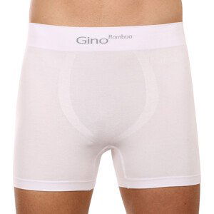 Pánské boxerky Gino bezešvé bambusové bílé (54004) L