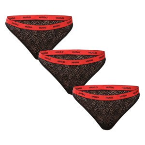 3PACK dámská tanga HUGO černé (50535265 002) XXL