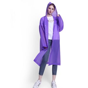 NEZNAČKOVÉ UNISEX znovupoužitelná pláštěnka s kapucí Barva: Fialová