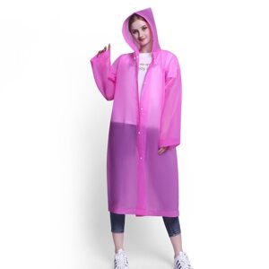 NEZNAČKOVÉ UNISEX znovupoužitelná pláštěnka s kapucí Barva: Růžová